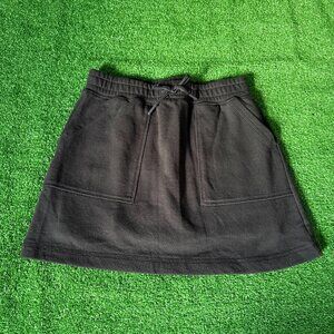 Wonder Nation Girls Elastic Waist Drawstring Pockets Black Fleece Skirt Sizes L